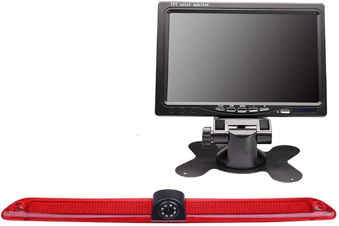 HD Brake Light Backup Camera with 7 Inch LCD Monitor, Waterproof Night Vision Car Roof Reversing Camera Replacement for VW Crafter Caravelle 2007-2015/Mercedes Sprinter W609 W907 W910 316 CDI