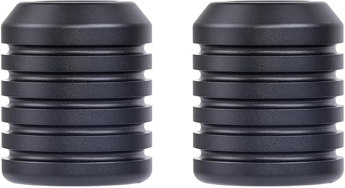 Advanblack CNC Aluminum Motorcycle Frame Sliders – Crash Bar Slider for Harley 1-1/4” Flat Out & Highway Crash Bars/Saddlebag Guards – Red, Gold, Black, Silver – Bolt-On Pair with Screws (Black CNC)