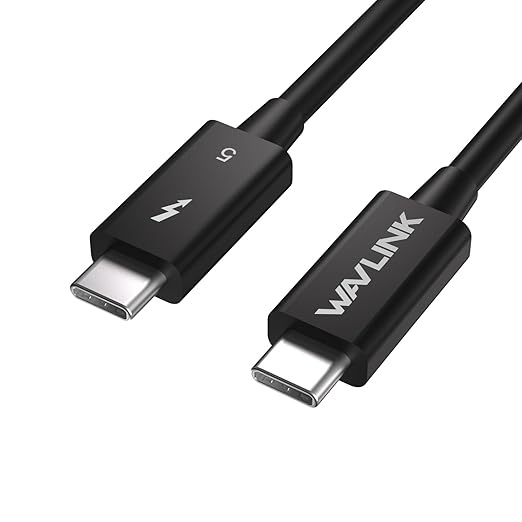 WAVLINK Thunderbolt 5 Cable, 120Gbps Fast Data Transfer and 240W Power Delivery USB-C Cable, 8K/16K Display Support, Backwards Compatible TB4/3/USB4/3, Ideal for Gaming, Laptops, Monitors, Docks-2.6ft