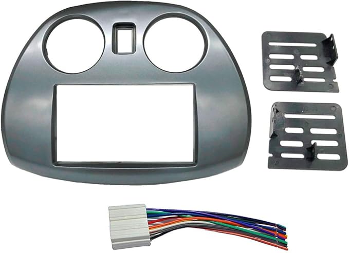 Radio Stereo Double 2 Din Dash Install Kit Mount Trim Bezel w/Wiring Harness and Factory Blue LED Compatible with Mitsubishi Eclipse