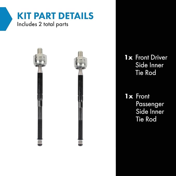 TRQ Front Inner Tie Rod Set 2 Piece Compatible with 2015-2021 Ford Expedition 15-20 F-150 15-21 Lincoln Navigator