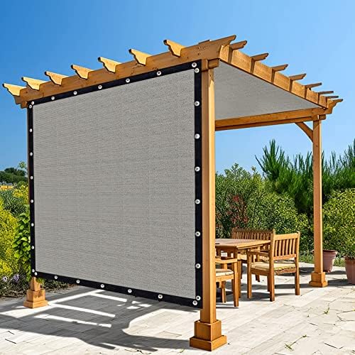 Amagenix 90% Shade Fabric 15'X 15' Gray Sun Shade Cloth with Grommets for Pergola Replacement Shade Cover Canopy, Heavy Duty, Cable Zip Ties Included (We Customized)