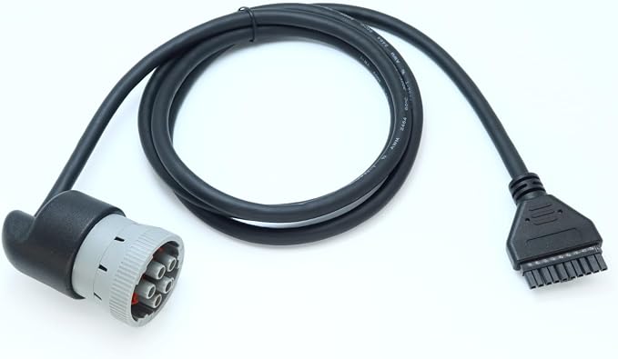 6Pin J1708 Cable for PT30 Device (Black, Male-to-Female, 12V DC, 1m)