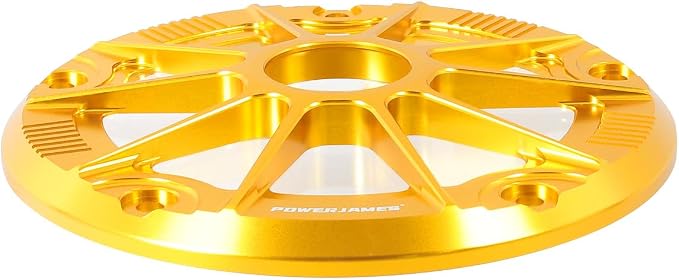 POWER JAMES Gold Visible Aluminum Primary Cover Clutch Derby Cover with Transparent PC Acrylic Fits for Harley Davidson 2018-2024 Softail Models