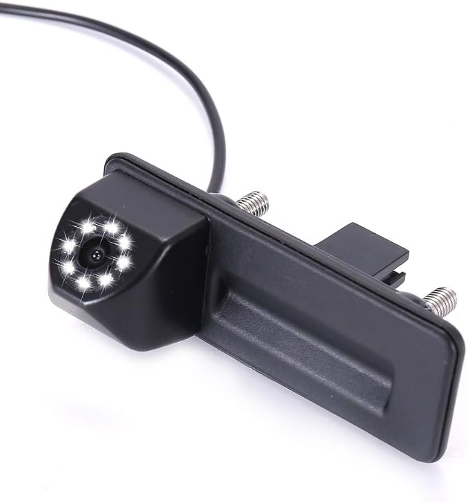 8 LEDs Night Vision Super HD Trunk Handle Parking Camera, HD BackupCamera fit for Skoda Fabia Y6/Audi A1/VW Golf 5 V Variant 0603 ALE/Skoda Superb Kombi 2 Bj 2012/Skoda Yeti 2010