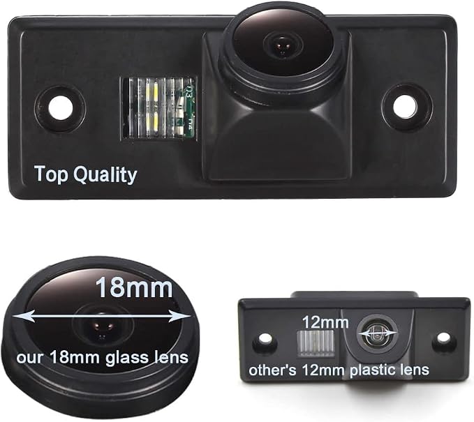 HD IP68 170°Reversing Vehicle Plate Light License Rear View Backup Camera Compatible with Golf MK5/Polo 3C/Jetta/Passat/Sharan/Bora/Skoda Scirocco Fabia/Porsche Cayenne/Touran/Santana/Audi TT 8J