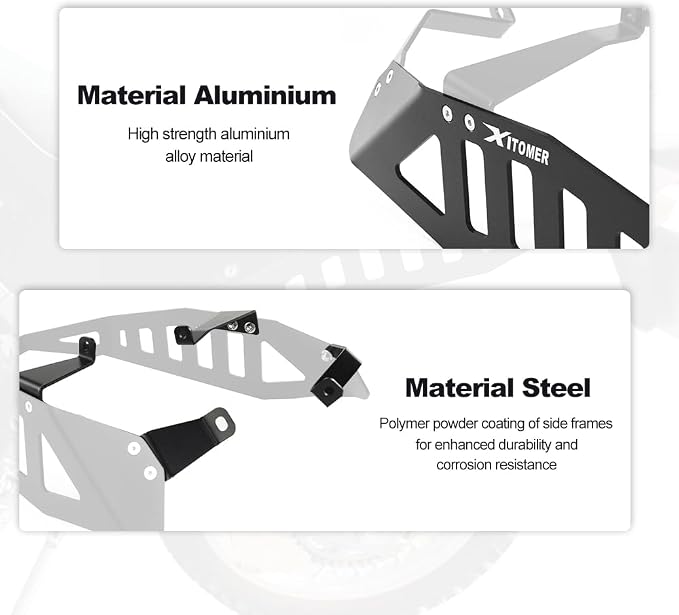 Xitomer Pannier Racks Compatible with 2025 2024 KLX230 Saddlebag Support Racks Fti for KLX230 2019-2025 Luggage Rack Side Carrier