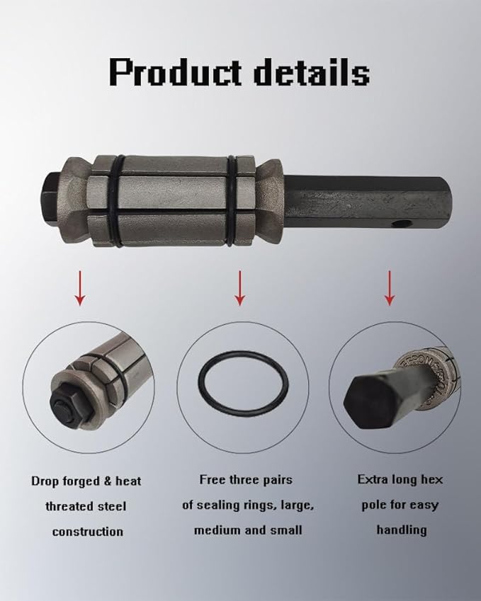 1/18'' to 3-1/2'' Exhaust Pipe Expander Tool, Tail Pipe Spreader Kit Compatible with Most Vehicles and Trucks