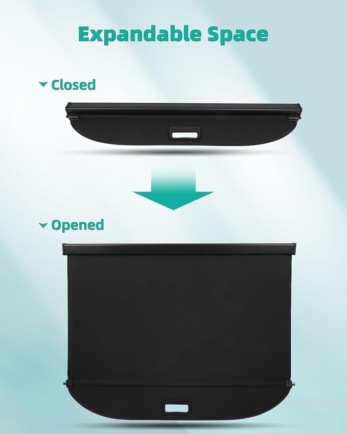 SCITOO Retractable Rear Cargo Cover Shade 2024 Fit for Chevrolet Trax 1.2L Rear Trunk Shielding Shade Cargo Luggage Cover