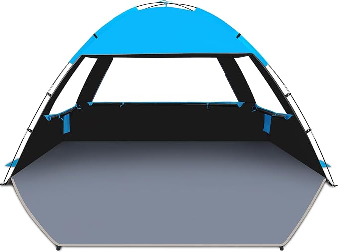 Venustas Beach Tent Sun Shelter for 3/4/6/8 Person, UPF 50+ UV Protection Beach Canopy, Lightweight and Easy Setup Cabana, Portable Shade Tent