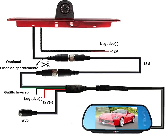 Brake Light Reversing Backup Camera Kit with 7'' TFT LCD Monitor for 2007-2018 Mercedes Benz Sprinter/Dodge Sprinter/VW C Rafter Vans Parking Safety