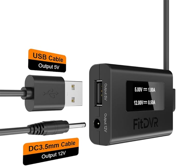 Dash Camera Power Adapter (3-Pin) for Audi Volkswagen Porsche, Connects to Rain Sensor, LED Display USB Power Source, Easy to Install, 5V 12V Output, for Dash Cam, Radar, D3-025