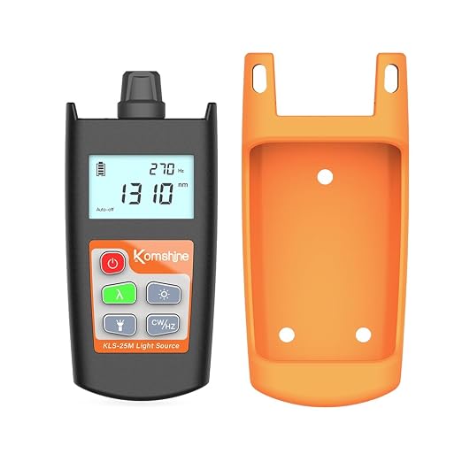 Fiber Optic Light Source KLS-25M SM 1310/1550nm + 2.5mm Universal Interface + LED Lights + Mini Case Protection Design Compact & Generous FTTH Fiber Optical Test Tool