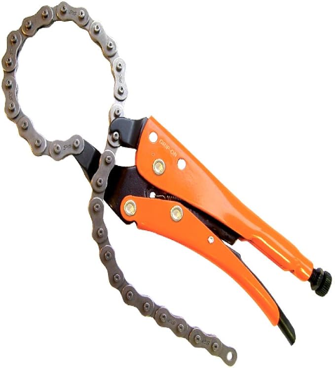Grip-On 181-12 12-Inch Chain Clamp Locking Pliers in Orange Epoxy