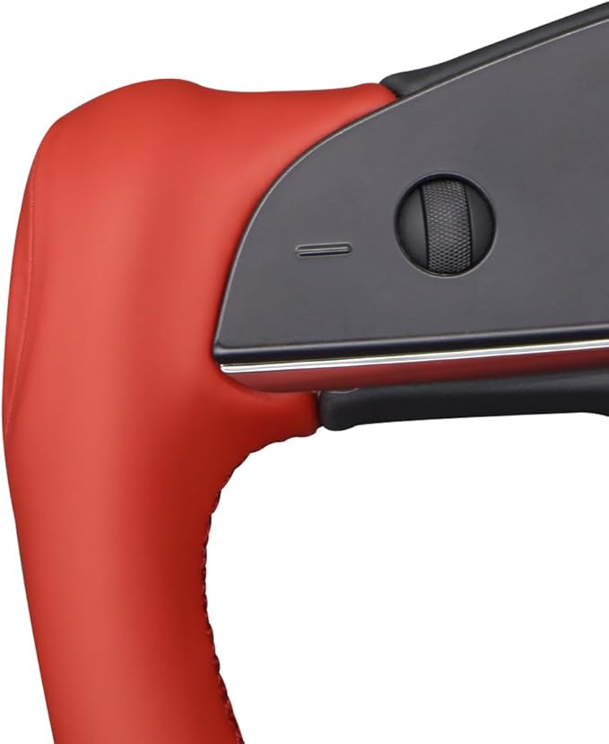 MEWANT DIY Red Smooth Artificial Leather Steering Wheel Cover for Tesla Model S Yoke 2021-2023 Model X 2021-2023