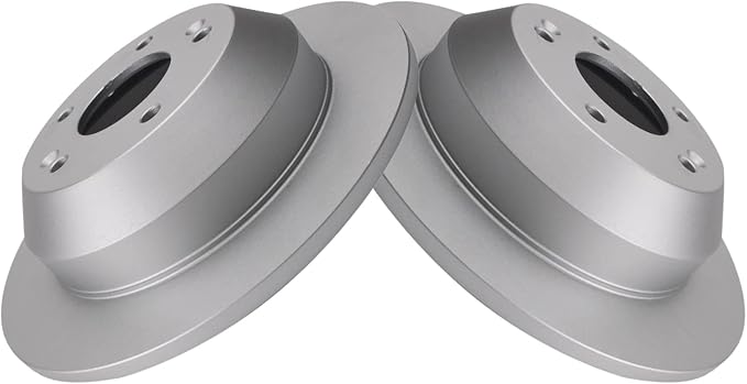 TRQ Rear Brake Rotor Set G Coated Solid Compatible with 2010-2018 Hyundai Santa Fe 2013-2018 Santa Fe Sport 2019 XL 2015-2021 Kia Sedona 2011-2015 Sorento