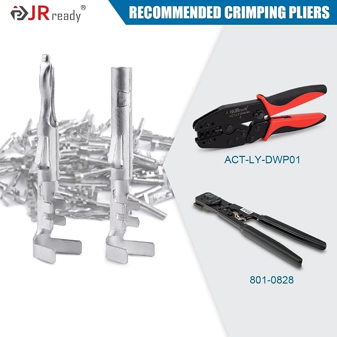 JRready Upgraded Pin Removal Tool Kit for Weather Pack&Metri-Pack Series Connector + ST6380-030 Weather Pack Terminal Kit Pins & Sockets 12124582/12124580 14-18AWG F-Crimp Contacts