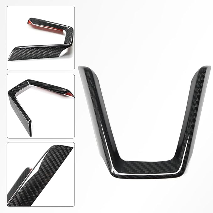 Jogon Dry Carbon Fiber Steering Wheel Lower Trim for Subaru WRX VB STI S4 2022 2023 2024 U-Shaped Frame, Steering Wheel Bezel Cover