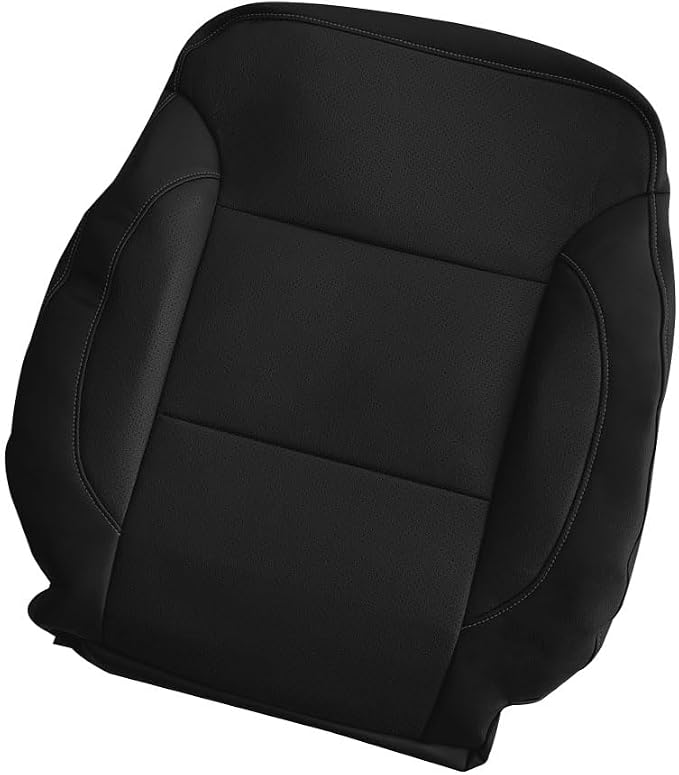 Driver or Passenger Side Top Back Replacement Perforated Leather Seat Cover Black Fit for Chevy Silverado Tahoe Suburban GMC Yukon Sierra 1500 2500HD 3500HD 2015-2019