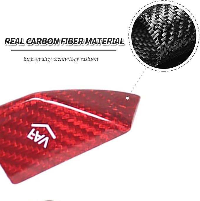 Real Dry Carbon Fiber Direct Manufacturer for 2014-2019 Chevrolet Corvette C7 Car Interior Decorative Accessories Volume Button Trim Cover 4 PCS (Red Carbon)