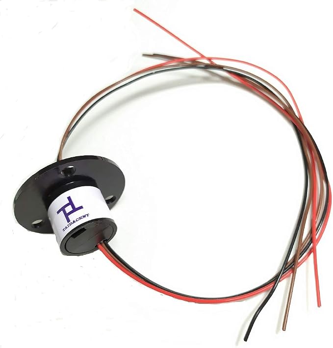 Taidacent 3 Wires 4 Wires 5A 10A 15A 30A Electrical Slip Ring Collector Ring Rotary Electrical Contact Joint Rotary Connector Commutator (3 Wires 5A Diameter 22mm)