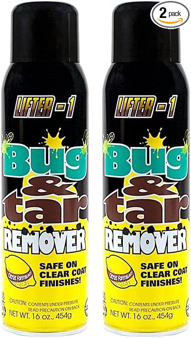 Bug and Tar Remover for Cars, Trucks, RVs, and SUVs, Fresh Citrus Spray for Stuck On Grime, Clean Auto Detailing Accessory, Streak Free Shine, Safe on Exterior Paint – Pack of 2