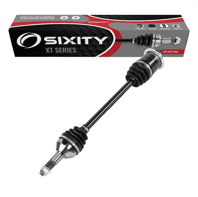 Sixity XT Rear Right CV Axle for Can-Am Commander 1000 DPS LTD X XT 2011-15 | XT-P 800R Max. Complete axle assembly with a 5140 chrome steel shaft, inboard and outboard CV joints, fully assembled