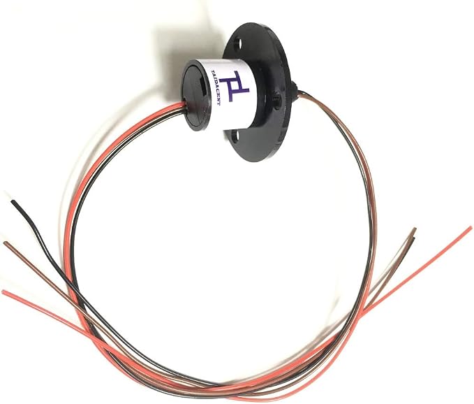 Taidacent 3 Wires 4 Wires 5A 10A 15A 30A Electrical Slip Ring Collector Ring Rotary Electrical Contact Joint Rotary Connector Commutator (3 Wires 5A Diameter 22mm)