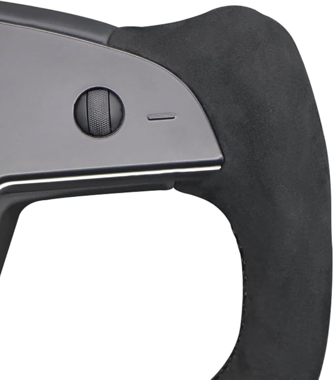 MEWANT Hand Stitch on Black 9040 Athsuede Steering Wheel Cover Wrap for Tesla Model S Yoke 2021-2023 Model X 2021-2023