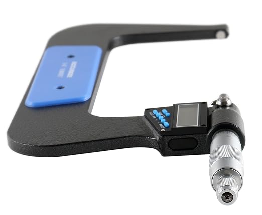 Accusize Industrial Tools 5-6''/125-150 mm 7 Keys Electronic Digital Outside Micrometers, 0.00005'' Or 0.001 mm Resolution, Ac21-6022 | IP54 Rated, 0.00005"/0.001 mm Resolution, 7-Key, ±0.003" Accuracy