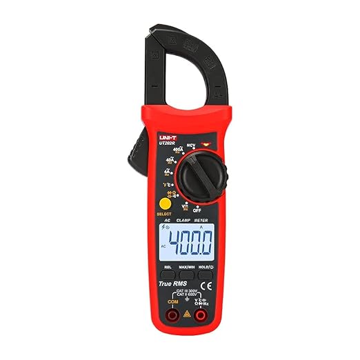 UNI-T Uni-Trend Multimeter clamp Meter UT201R/UT202R/UT203R/UT204R/UT202F AC/DC 400/600A Digital Ammeter clamp Meter DC AC for Measuring Ammeter Voltmeter Ohm Tester(UT202R)