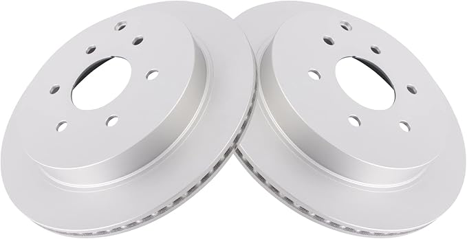 TRQ Rear Brake Rotor Set G-Coated Vented Compatible with 2011-2013 Infiniti QX56 2014-2024 QX80 2017-2024 Nissan Armada