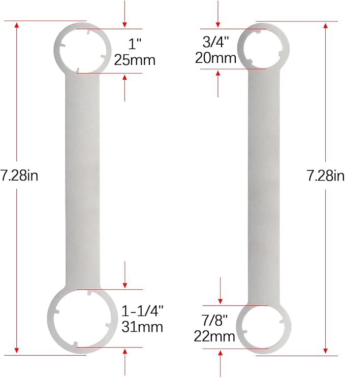 Antenna Bezel Nut Wrench, Car Antenna Removal Tool, Pin-Type Spanner – Fits 1-1/4" (31mm), 1" (25mm), 7/8" (22mm), 3/4" (20mm) – Measure Before Purchase to Ensure Proper Fit