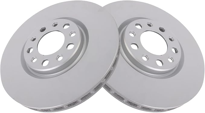 TRQ Front Brake Rotor Set Coated Compatible with 15-17 Chrysler 200 13 Dodge Dart 17 Jeep Compass with 305mm Diameter Front Rotors Models