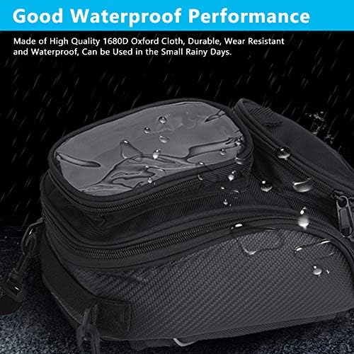 Keenso Motorcycle Bag, Super Strong Magnetic, Universal Oil Fuel Tank Bag for Motorcycle Riders, Motorbike Enthusiasts, Touring, Road, and
