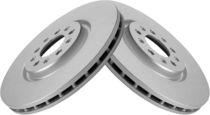 TRQ Front Brake Rotor Set G Coated Vented Compatible with 2015-2017 Chrysler 200 2014-2023 Jeep Cherokee 2023 Compass 2023 Dodge Hornet