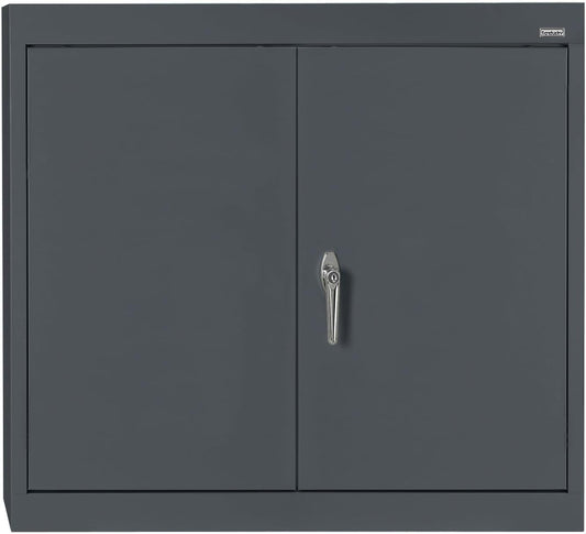 Sandusky Lee WA11301226-02 Wall-Mount Metal Storage Cabinet with Adjustable Shelf, Locking Handle, 200lb Capacity, 12" Depth x 30" Width x 26" Height, Charcoal