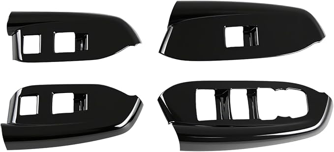 Window Lift Switch Panel Frame Trim ABS Gloss Black Car Door Window Lifter Button Cover Interior Accessories for Chevrolet Trailblazer RS/Active 2024-2026（Rear Armrest Has Two Button Holes）