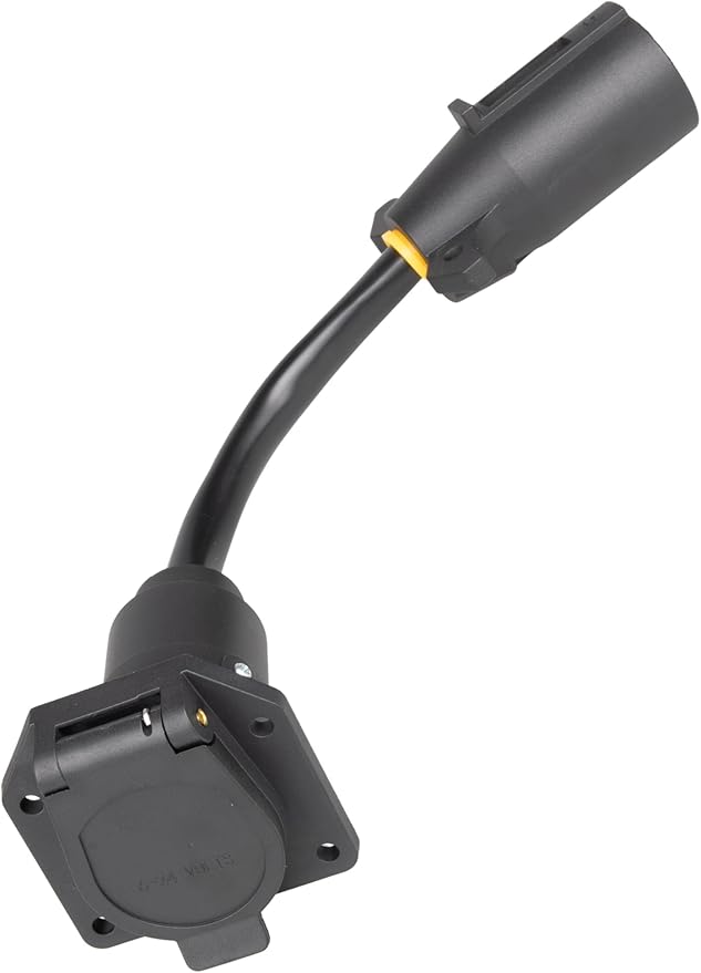 EWAY 7-Way Adapter with Power Switch for Furrion RV Backup Camera System, Plug and Play for Tow Vehicle to RV Wireless Observation Cameras, Provides 12V Power to Camera Through 7-Pin Connector