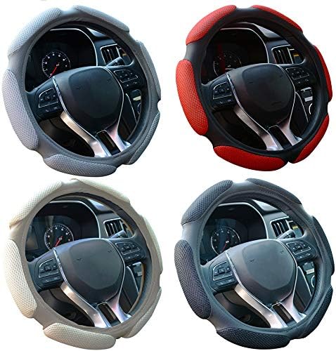 Auto Steering Wheel Cover Hand Pad Cushion Slip-on Universal Fit 15'' / 38 cm (Grey)