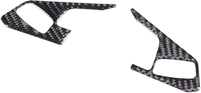 Steering Wheel Button Cover Compatible with Chevrolet Corvette C8 2020-2023, Steering Wheel Frame Trim, Car Steering Wheel Panel Protection Frame Molding Sticker (Black soft carbon fiber 3 holes)