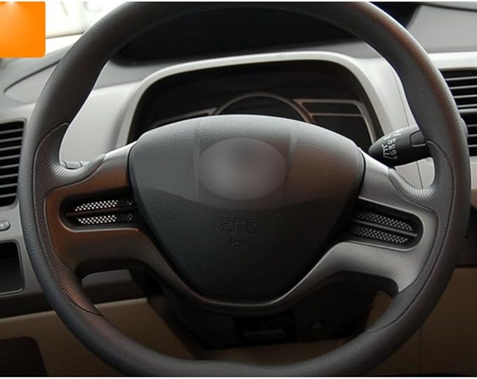 Carbon Fiber Style Replacement Steering Wheel Trim Cover Frame ABS Decal Interior Moulding Accessories Fit for Honda Civic 2006 2007 2008 2009 2010 2011 (A-Black)