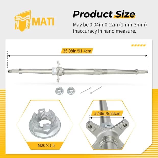 M MATI Rear Axle Shaft for Kawasaki KFX400 2003-2006 for Suzuki QuadSport 400 LT-Z400 2003-2008 64710-07G30 41068-S019 09141-20002 04111-4040A