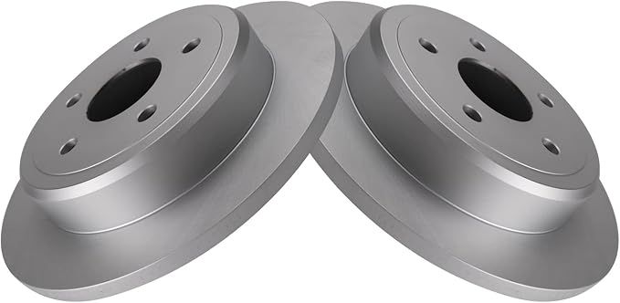 TRQ Rear Brake Rotor Set G Coated Vented Compatible with 2006-2010 Jeep Commander 2005-2010 Grand Cherokee