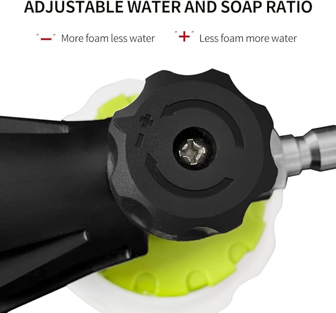 ESP Foam Cannon Snow Foam Lance with 1/4 Standard Quick Connector 4000psi 1 Liter Bottle Adjustable Professional Car Wash Pressure Power Jet Washer Quick Release Nozzle
