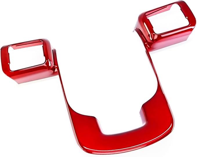 ABS Car Steering Wheel Frame Cover Steering Wheel Button Panel Protection Frame Molding Trim Compatible with Hyundai Santa FE 2024-2026 Accessories (Glossy Red Style)