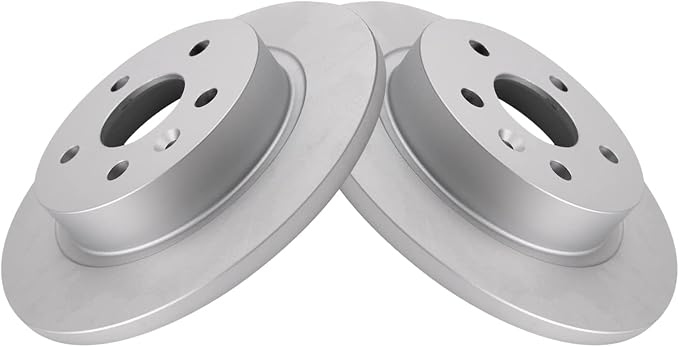 TRQ Rear Brake Rotor Set G Coated Solid Compatible with 2013-2022 Buick Encore 2015-2022 Chevrolet Trax 2011-2016 Cruze 2013-2016 Sonic 2016 Cruze Limited