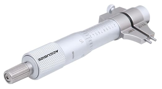 Accusize Industrial Tools Inside Micrometer, 0.2-1.2", EG00-3221 | Range: 0.2-1.2", Graduation: 0.001", Accuracy: 0.00028", Resolution: 0.0001", Satin Chrome Finish