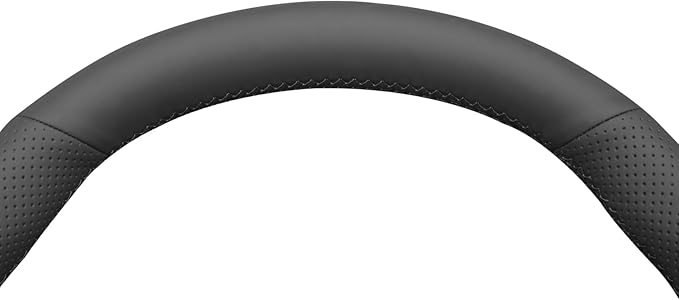 MEWANT Hand Stitch Black Artificial Leather Steering Wheel Cover Wrap for Tesla Model Y 2020-2023 Model 3 2017-2023
