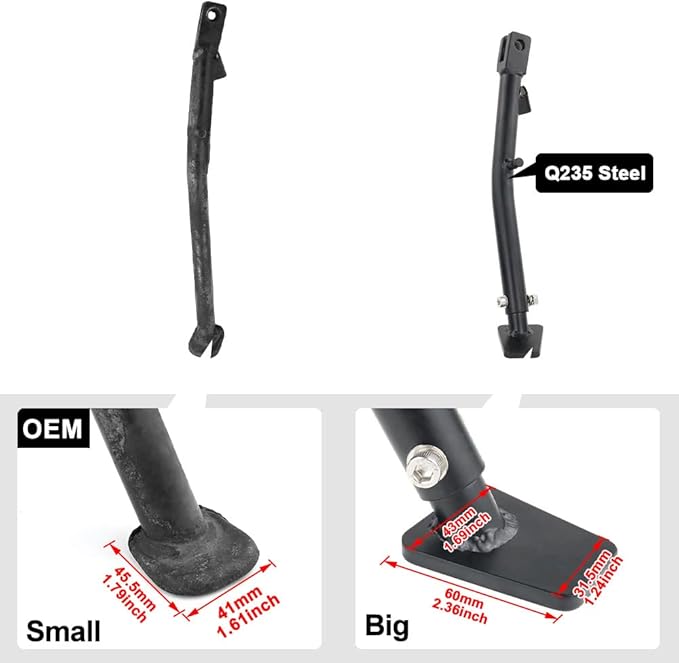 xitomer 0-3'' Motorcycle Adjustable Large Kickstand Fit for DRZ400S 2024 2023 2022 2021 DRZ400S 2020 2019 2018 DRZ400SM 1993-2024 Side Stand Bracket Foot Side Support
